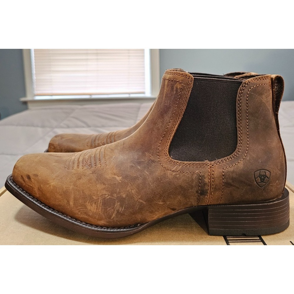 Ariat® (Men's 10.5 WIDE) Booker™ Ultra Western Boot, Oily Distressed Tan - $160